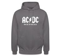 Spreadshirt AC/DC Back in Black Album Logo Blanc Sweat À Capuche Unisexe, XXL, Gris éléphant