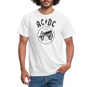 Spreadshirt AC/DC for Those About to Rock Logo avec Canon T-Shirt Homme, M, Blanc