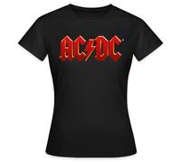Spreadshirt AC/DC Logo Classique Éclair T Shirt Femme, XL, Noir