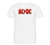 Spreadshirt AC/DC Logo Classique Éclair T Shirt Homme, M, Blanc