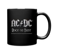 Spreadshirt AC/DC Logo En Argent Rock Or Bust Album Mug Tasse, taille unique, noir
