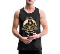Spreadshirt AC/DC Logo High Voltage Album Angus Young Débardeur Homme Bio, M, Charbon