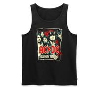 Spreadshirt AC/DC Logo Highway to Hell Album Rétro Débardeur Bio Homme, L, Noir