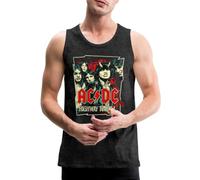 Spreadshirt AC/DC Logo Highway to Hell Album Rétro Débardeur Homme Bio, XXL, Charbon