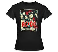 Spreadshirt AC/DC Logo Highway to Hell Album Rétro T Shirt Femme, S, Noir