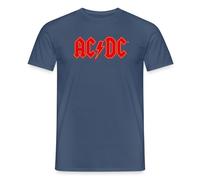 Spreadshirt AC/DC Logo Rouge Éclair T Shirt Homme, 4XL, Denim foncé