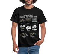 Spreadshirt Accro Au Vélo Citation Humoristique Idée De Cadeau T-Shirt Homme, L, Noir