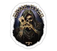 Spreadshirt Alchemy England Reaper's Ace Faucheuse Autocollant/Sticker, 10 x 10 cm, blanc mat