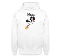 Spreadshirt Alsace Cigogne Bretzel Humour Alsace Cadeau Région Sweat À Capuche Unisexe, M, Blanc