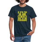 Spreadshirt Anniversaire Je n'ai Pas 50 Ans Cadeau Humoristique T-Shirt Homme, XL, Marine