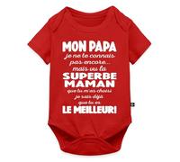 Spreadshirt Annonce Grossesse Cadeau Futur Papa Fête des Pères Future Maman Body Manches Courtes Bébé Bio, 56 (0-2 mois), rouge