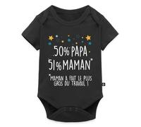 Spreadshirt Annonce Grossesse Futur Papa Future Maman Body Manches Courtes Bébé Bio, 80 (9-12 mois), noir