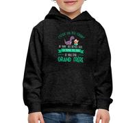 Spreadshirt Annonce Grossesse Nouveau Grand Frère Dinosaures Pull À Capuche Premium Enfant, 134/146 (9-11 Ans), Charbon