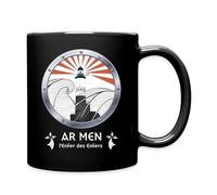 Spreadshirt Ar Men Phare Bretagne Breizh Mer Océan Cadeau Breton Mug Tasse, taille unique, noir
