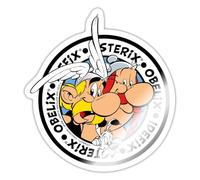 Spreadshirt Astérix & Obélix Á l'Aventure Avec Idéfix Autocollant Sticker, 10 x 10 cm, blanc brillant