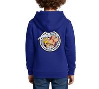 Spreadshirt Astérix & Obélix Á L'Aventure avec Idéfix Sweat À Capuche Enfant Premium, 122/128 (6 Ans), Bleu Roi