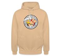 Spreadshirt Astérix & Obélix Á L'Aventure avec Idéfix Sweat À Capuche Unisexe, L, pêche
