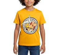 Spreadshirt Astérix & Obélix Á L'Aventure avec Idéfix T Shirt Enfant, 122/128 (7-8 Ans), Or
