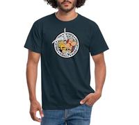 Spreadshirt Astérix & Obélix Á L'Aventure avec Idéfix T Shirt Homme, 3XL, Marine