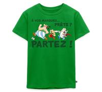 Spreadshirt Astérix & Obélix À Vos Marques Prêts Partez Sport Drôle T Shirt Enfant Premium, 134/140 (8 Ans), Vert