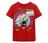 Spreadshirt Asterix & Obelix Asterix Gâteau d'anniversaire T Shirt Enfant Premium, 110/116 (4 Ans), Rouge