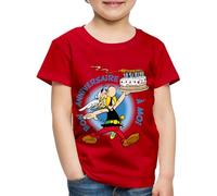 Spreadshirt Asterix & Obelix Asterix Gâteau d'anniversaire T-Shirt Premium Enfant, 110/116 (4 Ans), Rouge
