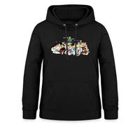 Spreadshirt Astérix & Obélix Attaque du Village Sweat À Capuche Femme, S, Noir