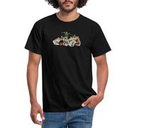 Spreadshirt Astérix & Obélix Attaque du Village T Shirt Homme, XXL, Noir