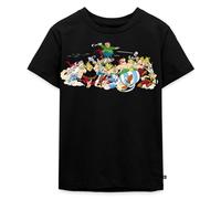 Spreadshirt Astérix & Obélix Attaque du Village T-Shirt Premium Enfant, 98/104 (2 Ans), Noir