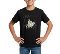 Spreadshirt Astérix & Obélix avec Idéfix dans La Nature T Shirt Ado, 152/164 (12-14 Ans), Noir