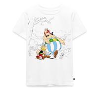 Spreadshirt Astérix & Obélix avec Idéfix dans La Nature T Shirt Enfant Premium, 134/140 (8 Ans), Blanc