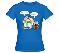 Spreadshirt Astérix & Obélix Boudeur Dispute Grincheux T-Shirt Femme, L, Bleu Royal