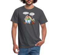 Spreadshirt Astérix & Obélix Boudeur Dispute Grincheux T-Shirt Homme, 4XL, Charbon