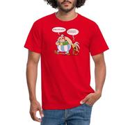 Spreadshirt Astérix & Obélix Boudeur Dispute Grincheux T-Shirt Homme, XXL, Rouge