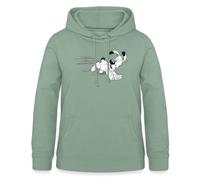 Spreadshirt Astérix & Obélix Chien Idéfix Court Sweat À Capuche Femme, L, Vert-de-Gris