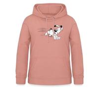 Spreadshirt Astérix & Obélix Chien Idéfix Court Sweat À Capuche Femme, M, Rose poudré