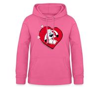 Spreadshirt Astérix & Obélix Cœur Idéfix Amoureux Idée Cadeau Saint Valentin Sweat À Capuche Femme, M, Rose