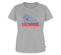 Spreadshirt Asterix & Obelix Design Asterix Natation T Shirt Femme Premium, XS, Gris chiné