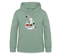 Spreadshirt Astérix & Obélix d'Idéfix Amour Cadeau Saint-Valentin Sweat À Capuche Femme, XXL, Vert-de-Gris