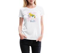 Spreadshirt Astérix & Obélix Falbala Et Idéfix T Shirt Femme Premium, XXL, Blanc
