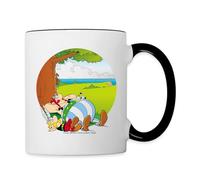 Spreadshirt Astérix & Obélix Font Une Sieste Mug Bicolore, taille unique, blanc/noir