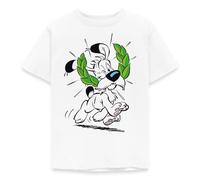 Spreadshirt Astérix & Obélix Idéfix avec Laurier BD Chien Drôle T-Shirt Enfant, 122/128 (7-8 Ans), Blanc