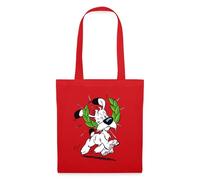 Spreadshirt Astérix & Obélix Idéfix Avec Laurier BD Chien Drôle Tote Bag, taille unique, rouge