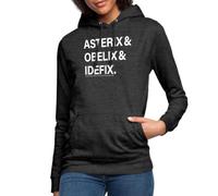 Spreadshirt Astérix & Obélix & Idéfix Écriture Sweat À Capuche Femme, XXL, Charbon