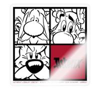 Spreadshirt Astérix & Obélix & Idéfix Portrait Avec Chien Autocollant Sticker, 10 x 10 cm, brillant transparent