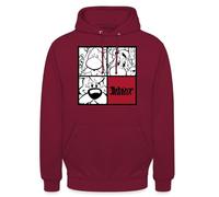 Spreadshirt Astérix & Obélix & Idéfix Portrait avec Chien Sweat À Capuche Unisexe, L, Bordeaux