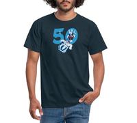 Spreadshirt Asterix & Obelix Motif du 50e Anniversaire T Shirt Homme, 4XL, Marine