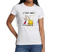 Spreadshirt Astérix & Obélix Panoramix Prépare Potion Magique T Shirt Femme, XL, Blanc