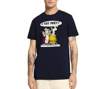 Spreadshirt Astérix & Obélix Panoramix Prépare Potion Magique T Shirt Homme Premium, L, Bleu Marine