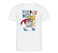 Spreadshirt Astérix & Obélix Rock'n'Roll Assurancetourix Rock Band T Shirt Homme, L, Blanc